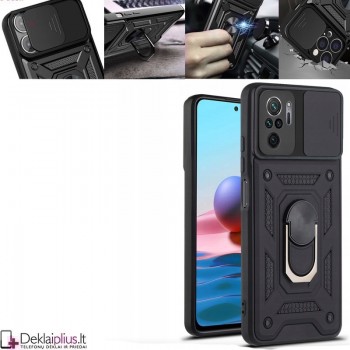 5in1 smūgiams atsparus dėklas su žiedu ir kameros apsauga (Xiaomi Redmi Note 10/Note 10S/Poco M5S)